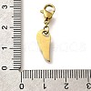 Feather 304 Stainless Steel Polymer Clay Rhinestone Pendant Decorations STAS-R153-50G-3