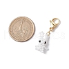 Rabbit & Carrot Glass Seed Beaded Pendant Decorations HJEW-MZ00141-5