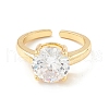 Mother's Day Rings Cubic Zirconia Flat Cuff Ring RJEW-K235-03G-02-1