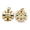 Brass Micro Pave Cubic Zirconia Pendants X-ZIRC-L100-023G-2