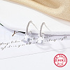 Anti-Tarnish Rhodium Plated 925 Sterling Silver Half Hoop Earrings RB2270-1-2