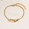 Stylish Stainless Steel Horseshoe Buckle Link Bracelets OL4359-1-1