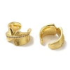 Rack Plating Brass Micro Pave Clear Cubic Zirconia Cuff Earrings for Women EJEW-P280-02G-2