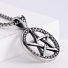Vintage Stainless Steel Six-Pointed Star Pendant Necklaces for Fashionable Street Style Men PQ2457-5