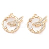 Brass Micro Pave Clear Cubic Zirconia Dragonfly Pendants KK-U028-14G-1