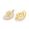 Ion Plating(IP) 304 Stainless Steel Polymer Clay Rhinestone Pendants STAS-N115-16G-2