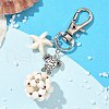 Starfish & Round Synthetic Turquoise Pendant Decorations HJEW-JM03276-3