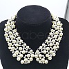 Alloy Plastic Imitation Pearl Round Beaded Choker Necklaces FS-WG3052F-05-1