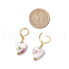 Handmade Printed Porcelain Leverback Earrings EJEW-JE06446-4