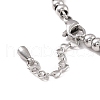 201 Stainless Steel Round Beaded Bracelet for Women STAS-D179-03P-02-3