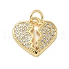 Brass Micro Pave Cubic Zirconia Pendants KK-P293-33G-1