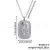 Fashionable Brass Crystal Rhinestone Rectangle Hamsa Hand Pendant Necklaces GR7857-2-2