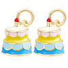 Beebeecraft 6Pcs Real 18K Gold Plated Brass Enamel Pendants KK-BBC0015-31-1