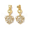 Brass Micro Pave Cubic Zirconia Pendants KK-Q068-66G-1