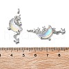 Brass Micro Pave Cubic Zirconia with Resin Pendants KK-Z103-05P-01-3