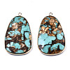 Assembled Bronzite and Synthetic Turquoise Big Pendants G-R481-05B-2