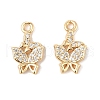 Brass Micro Pave Clear Cubic Zirconia Pendants KK-R219-10G-1