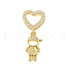 Rack Plating Brass Micro Pave Clear Cubic Zirconia Pendants KK-S380-35A-G-1