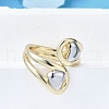 Brass Cuff Rings for Women RJEW-G347-10GP-2
