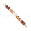 Faceted Round Natural Carnelian & Red Jasper & Potato Natural Cultured Freshwater Pearl Beaded Connector Charms PALLOY-JF03531-01-2