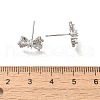 Brass Cubic Zirconia Stud Earrings EJEW-M048-04P-3