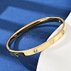 201 Stainless Steel with Rhinestone Bangles for Women BJEW-B138-04G-2