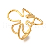 Flower 304 Stainless Steel Finger Rings for Women RJEW-M103-03G-2
