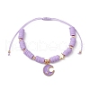 Alloy Enamel Moon & Star Charm Bracelet BJEW-JB09653-2