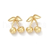 Cherry Brass Stud Earrings EJEW-F895-19G-4