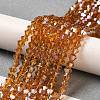 Transparent Electroplate Glass Beads Strands EGLA-A039-T6mm-B28-4
