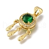 Rack Plating Brass Micro Pave Cubic Zirconia Pendants KK-G500-28G-3
