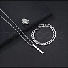 Alloy Cuboid Pendant Necklaces & Curb Chain Bracelets & Rings Sets FS-WG20982-02-1