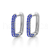 Rectangle S925 Sterling Silver Hoop Earrings AK6460-12-1