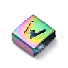 Ion Plating(IP) 304 Stainless Steel Square Slide Charms STAS-L132-05W-M-2
