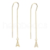 Brass Micro Pave Clear Cubic Zirconia Ear Threads EJEW-JE04295-01-1