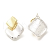 Brass Rhombus Stud Earrings for Women EJEW-A121-14-2