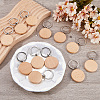 SOFPLATE 50pcs Natural Wood Keychain HJEW-SP0001-01-4