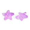 Transparent Spray Painted Glass Beads GLAA-N035-027-C05-3