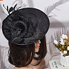 Linen Mini Hat Fascinator Base AJEW-WH0561-32A-5