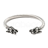 Viking 304 Stainless Steel Open Cuff Bangles for Men BJEW-U001-06B-AS-5