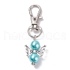 Baking Painted Pearlized Glass Pearl Pendants HJEW-AL0033-01-1