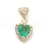 Brass Micro Pave Clear Cubic Zirconia Pendants KK-I695-005A-1