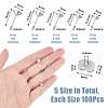 DICOSMETIC 500Pcs 5 Size 304 Stainless Steel Post Stud Earring Settings STAS-DC0014-77-2