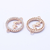 Brass Micro Pave Cubic Zirconia Links KK-P133-36RG-NR-2