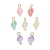 Transparent Spray Paint Glass Pendants PALLOY-JF03689-02-6