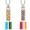 DELORIGIN 2Pcs 2 Styles Anti-Tarnish Stainless Steel Mini Hollow Column Perfume Bottle Necklaces NJEW-DR0001-02C-1