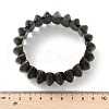 Bicone Natural Silver Obsidian Beads Stretch Bracelets for Women Men BJEW-C097-05I-5