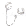 Cubic Zirconia Asymmetrical Earrings EJEW-K088-07P-1