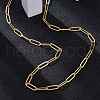 304 Stainless Steel Paperclip Chain Necklaces NJEW-U026-12G-3
