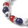 Independence Day Natural Mixed Gemstone Round Beaded Stretch Bracelet BJEW-TA00434-4